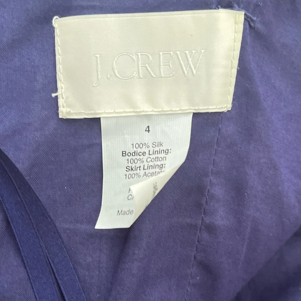 J. Crew Blue 100% Silk Strapless‎ Mini Dress